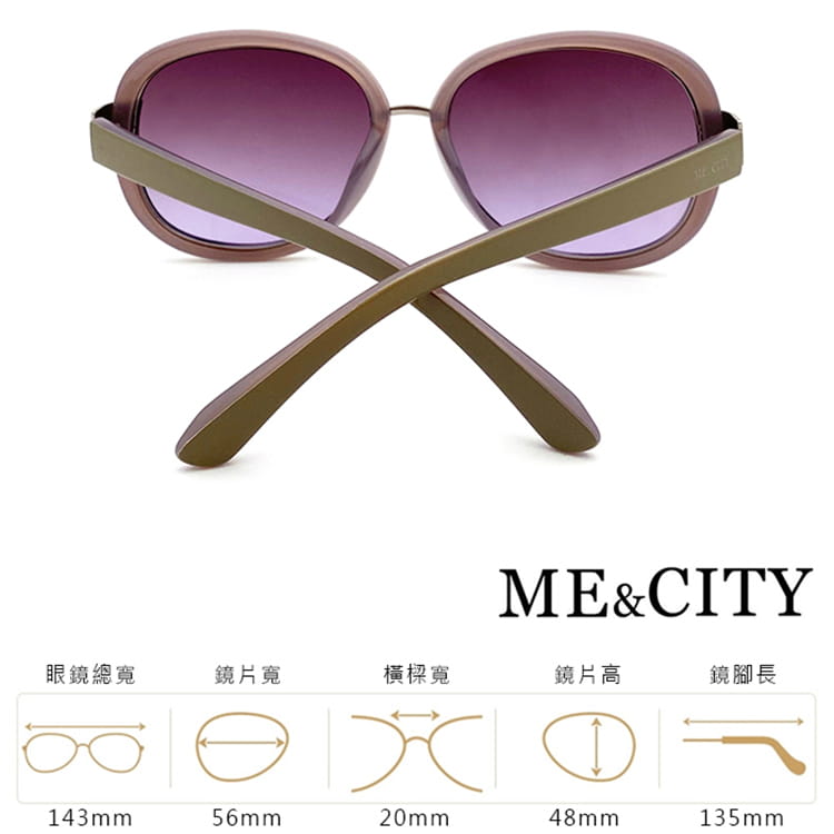 【ME&CITY】 時尚圓框太陽眼鏡 抗UV (ME 120019 C237) 14