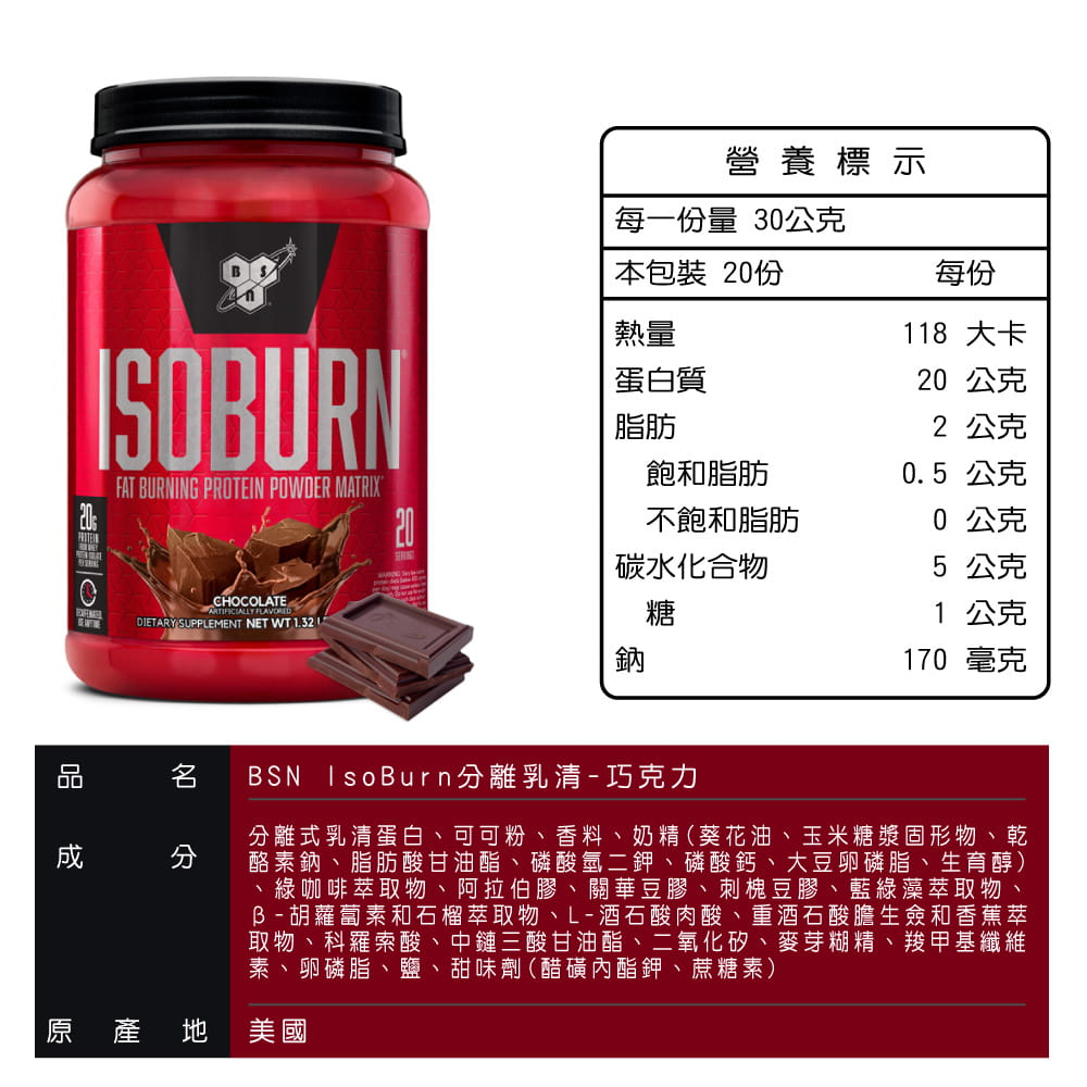 BSN ISOBURN 代謝活化分離乳清 1.32磅 6
