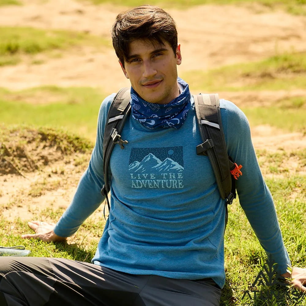 ATUNAS 歐都納男款羊毛長袖T恤A1TS2543M藍/長圖T/透氣排汗 0