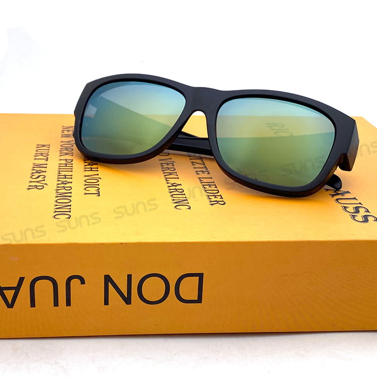 【suns】時尚霧黑框金水銀 偏光太陽眼鏡 抗UV400 (可套鏡) 1