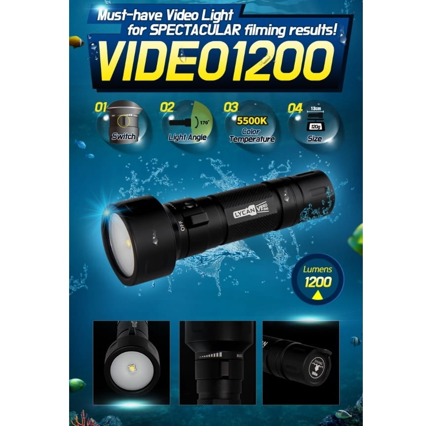 【LYCAN】Lycan VIDEO 1200 水陸兩用手電筒/補光燈 1