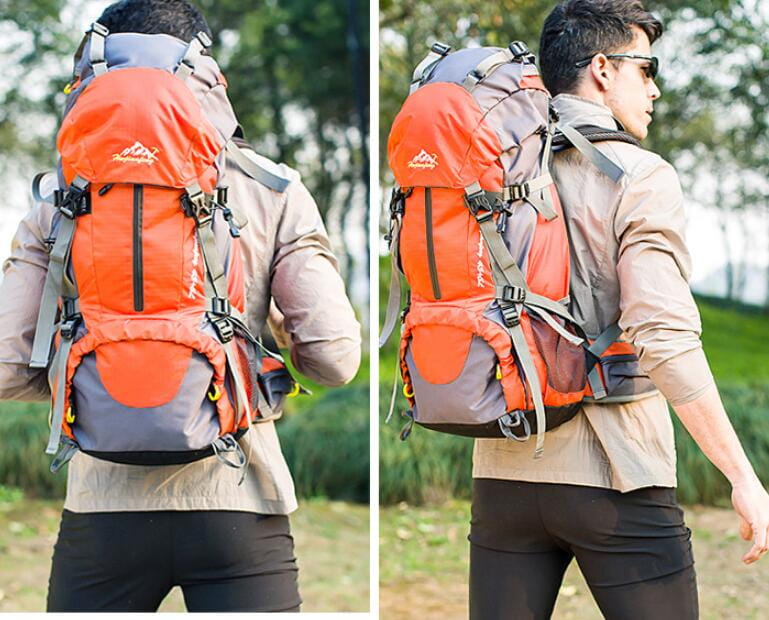 戶外專業品牌登山包徒步旅行野營包大容量防雨罩雙肩背包 7