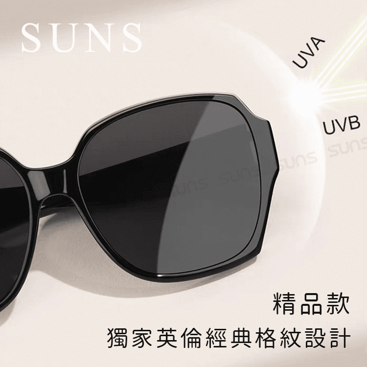 【suns】時尚精品大框偏光墨鏡 英倫經典格紋 (可套鏡) 抗UV400 4