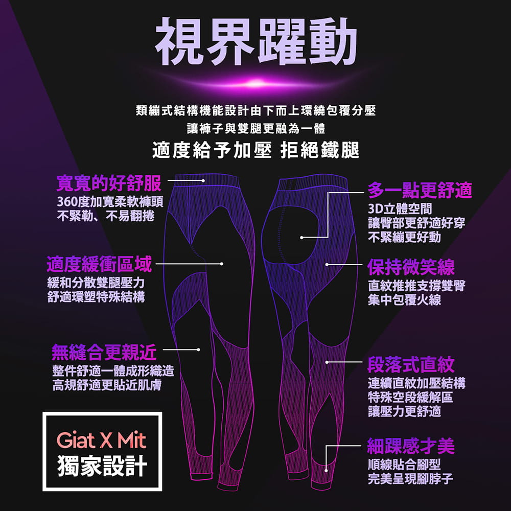 【GIAT】台灣製爆款2代環形類繃閃光塑型褲 4