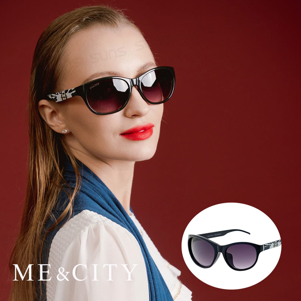 【ME&CITY】 時尚義式多彩紋樣太陽眼鏡 抗UV (ME 120005 L400) 0