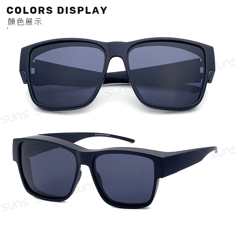 【suns】時尚大框太陽眼鏡 霧黑框 (可套鏡) 抗UV400 1