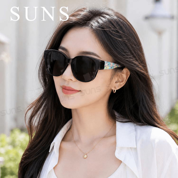 【suns】時尚花漾圓框偏光太陽眼鏡 抗UV400 (可套鏡) 1