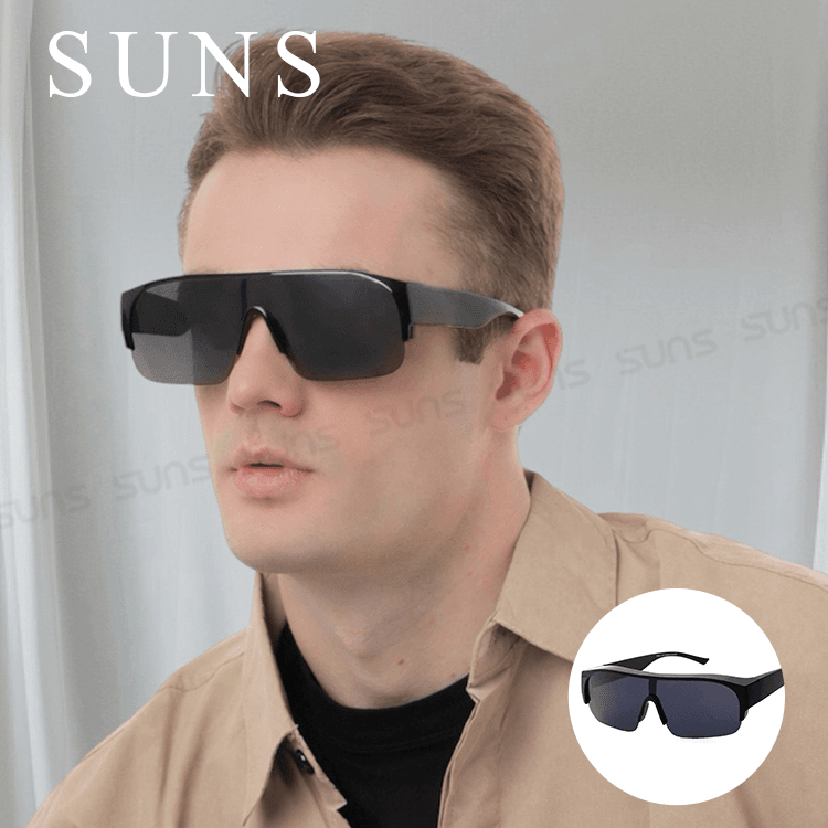 【suns】大框墨鏡 經典黑框偏光太陽眼鏡 抗UV400 (可套鏡) 0