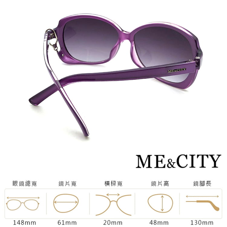 【ME&CITY】 甜美心型鎖鍊太陽眼鏡 抗UV (ME 1224 H06) 14