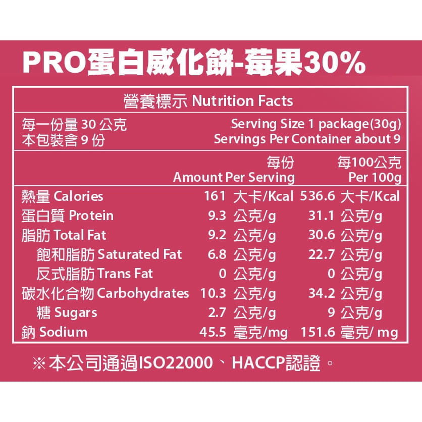 【Walkplus】PRO蛋白威化餅30%/每盒9片270g/莓果/巧克力/台灣製/現貨/分離高蛋白 4