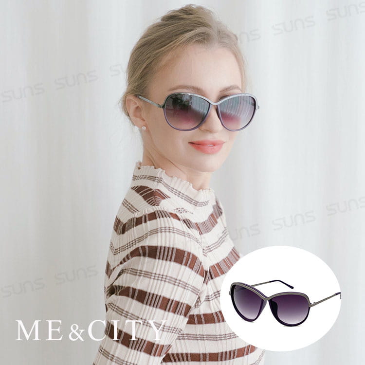 【ME&CITY】 巴黎香榭雙色經典太陽眼鏡 抗UV (ME 120018 H031) 0