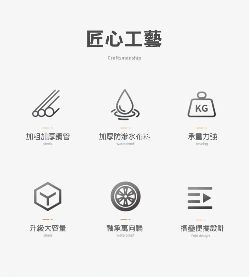 OUTDOORONE 露營推車戶外營地小推車胖胎卡其版 擺攤必備可折疊野營越野野餐拉車購物拖車 3
