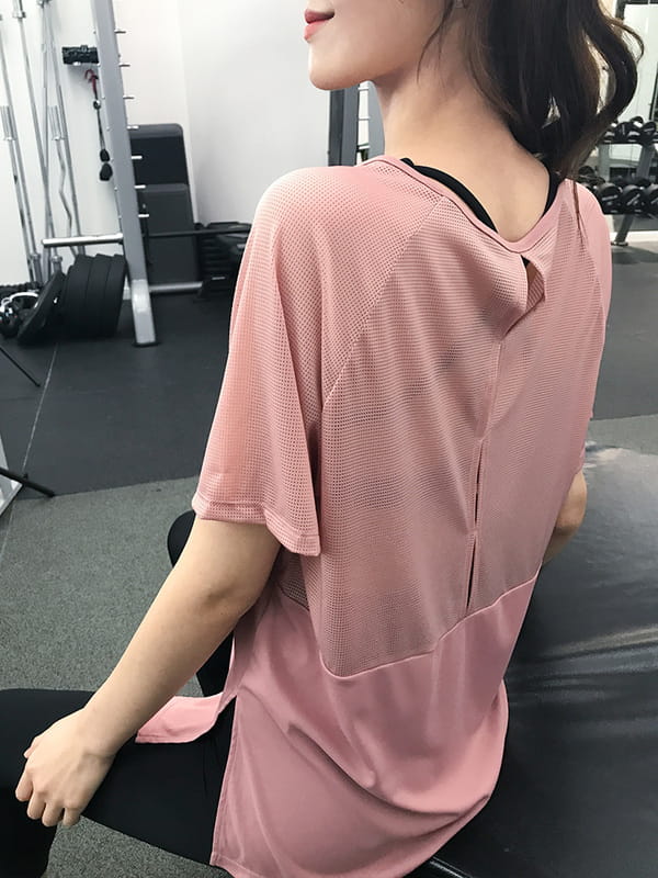 寬松健身服女透氣速幹T恤跑步運動上衣瑜伽短袖 1