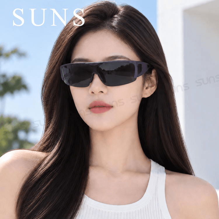 【suns】休閒上翻式偏光太陽眼鏡 鋁紫框 (可套鏡) 1