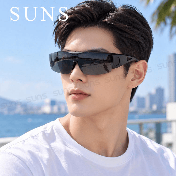 【suns】休閒上翻式偏光太陽眼鏡 經典黑 (可套鏡) 1
