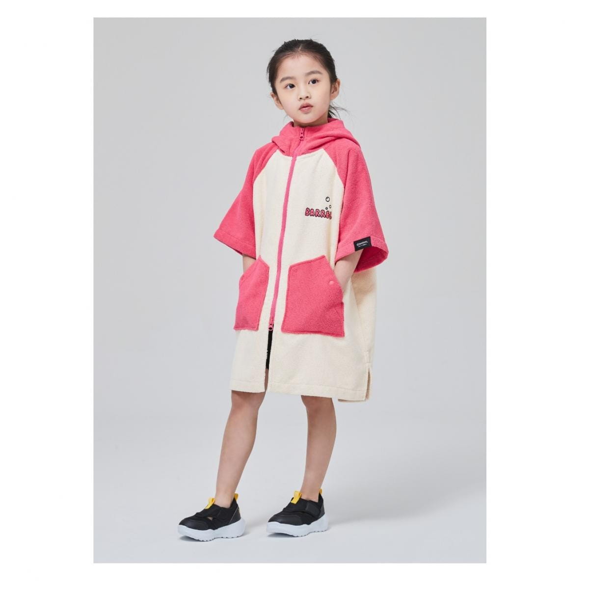 【BARREL】 兒童素色毛巾衣 #PINK 2
