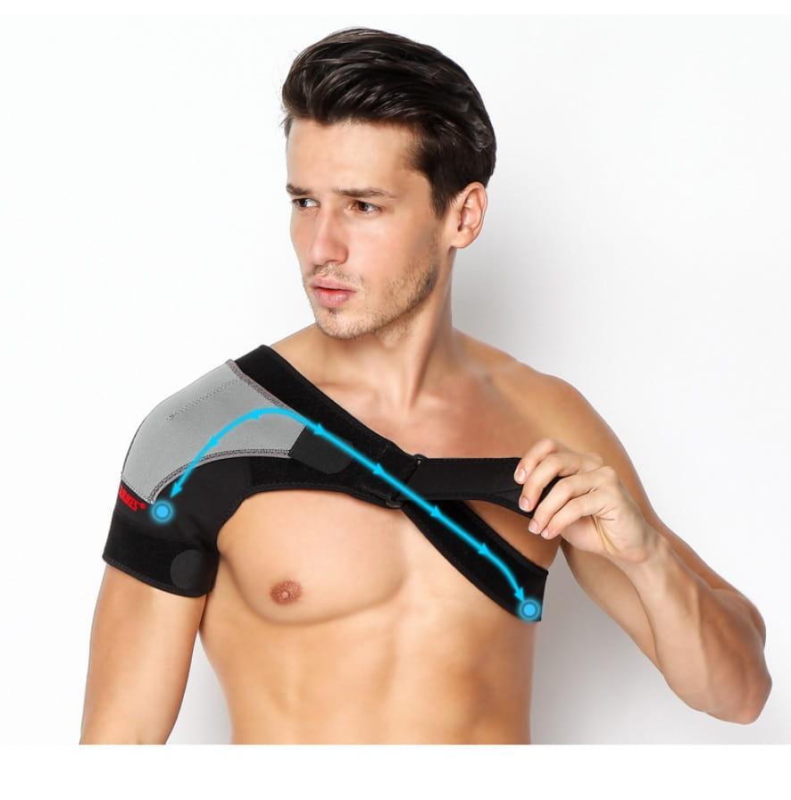 【CAIYI 凱溢】AOLIKES可調整型防護運動護肩 雙重加壓固定 肩膀關節拉傷 運動護肩 單肩 可調整型防護 6