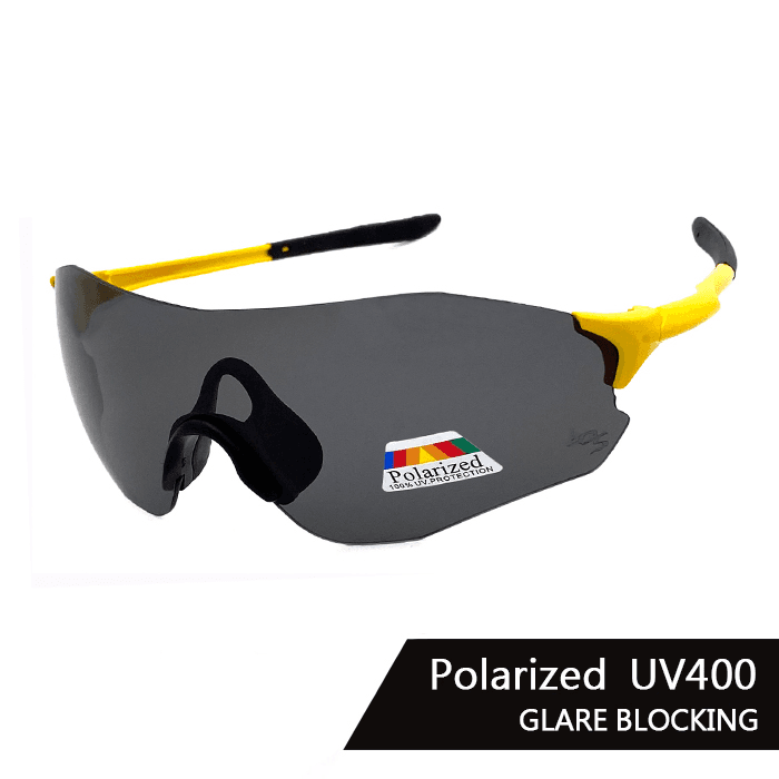 【suns】偏光運動太陽眼鏡 輕質量強化鏡片 抗眩光抗UV (亮黃框/灰) 0