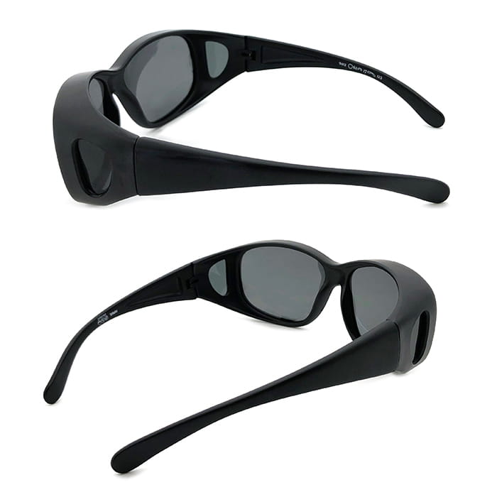 【suns】偏光特大款黑灰色套鏡太陽眼鏡  抗UV400 (可套鏡) 5