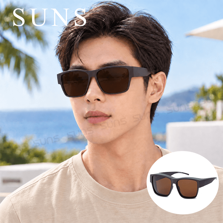 【suns】時尚大框太陽眼鏡 霧茶框 (可套鏡) 抗UV400 0