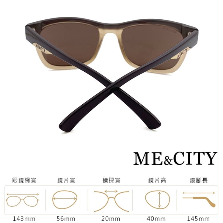 【ME&CITY】 義式戀語雙色太陽眼鏡 抗UV (ME 120026 C224) 10