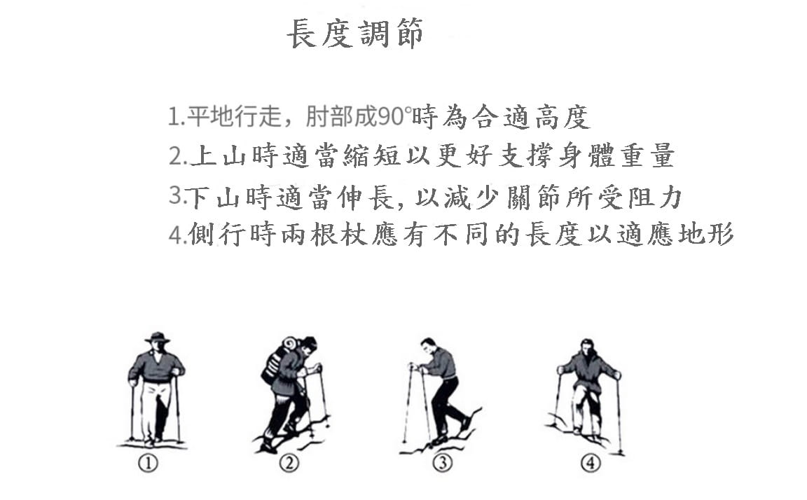 【CAIYI 凱溢】7075鋁合金超輕摺疊四節式外鎖型登山杖可調尺寸 15