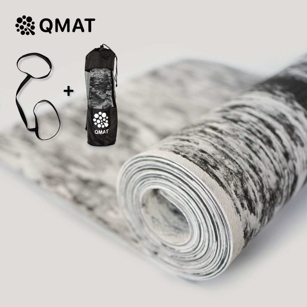 【QMAT】8mm厚潑墨雲彩瑜珈墊-Yoga Mat(隨貨附贈束帶及收納背袋) 0