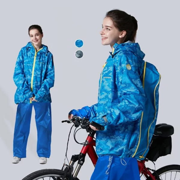 【Outrange】專利背包型二件式雨衣 一甩就乾 杜邦超撥水專利 YKK拉鍊 B01 9