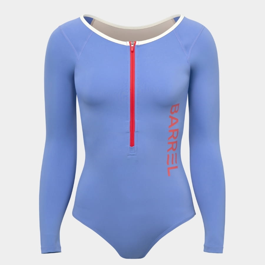 【BARREL】悠閒女款長袖連身泳衣 #BLUE 5