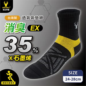 Cerf Bell 【肌柔】台灣製「7A抗菌」石墨烯消臭機能中筒襪 0