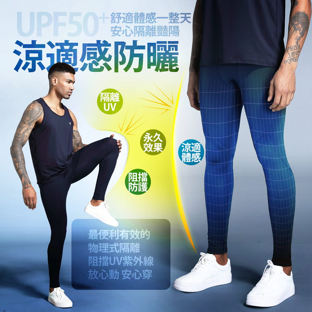【GIAT】台灣製2.0升級款!UV排汗機能壓力褲(男款) 4