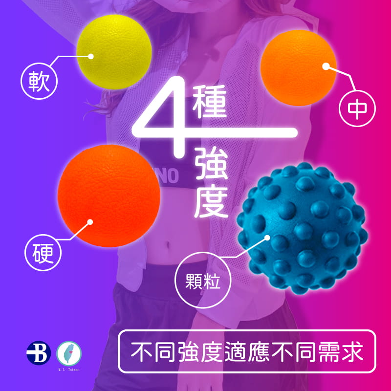【台灣橋堡】SGS 認證 第3代 強效顆粒 實心 筋膜球 復健 按摩球 腳底按摩 2