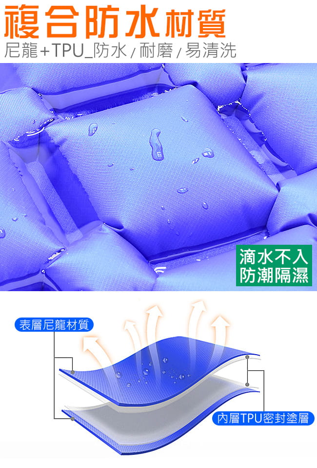 超輕量蛋巢式充氣墊(送收納袋)  蛋槽帳篷充氣睡墊 5