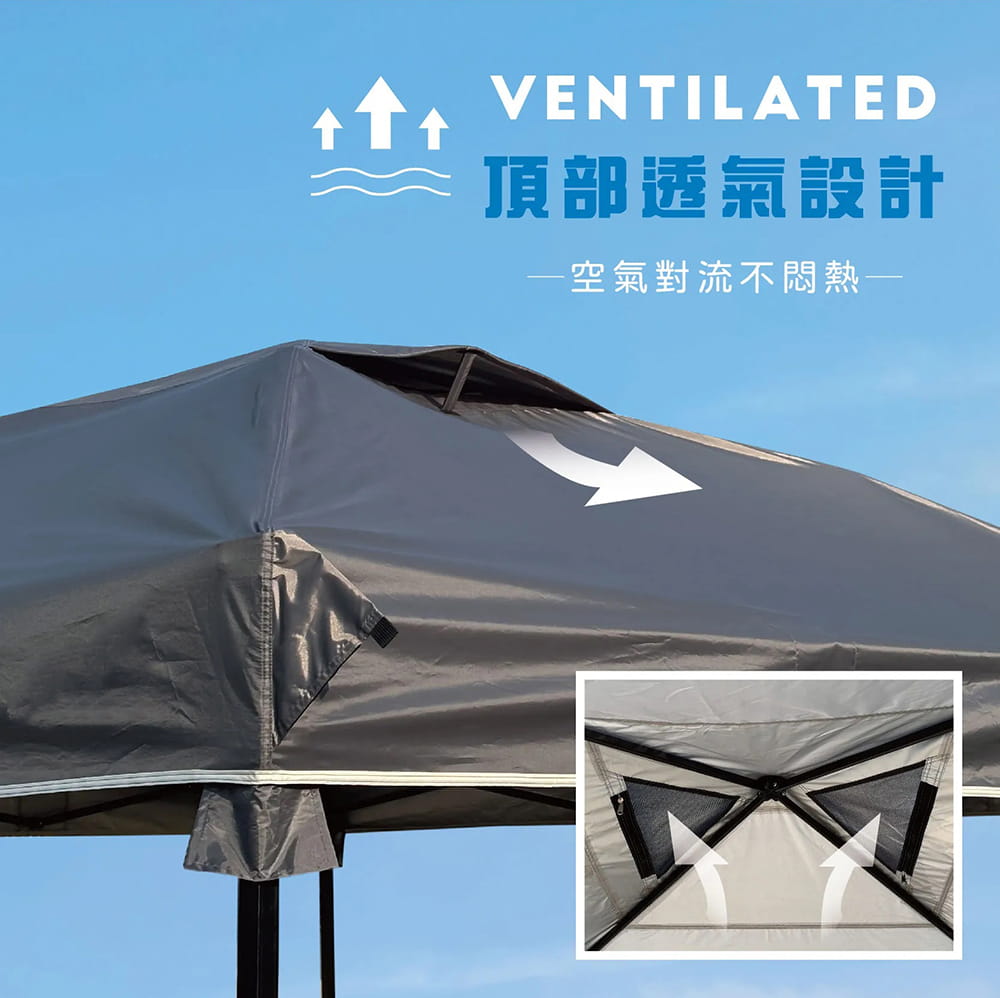 OUTDOORONE 星映速搭客廳帳 一按就開，戶外彈開式中型炊事帳(不含4面圍布) 2