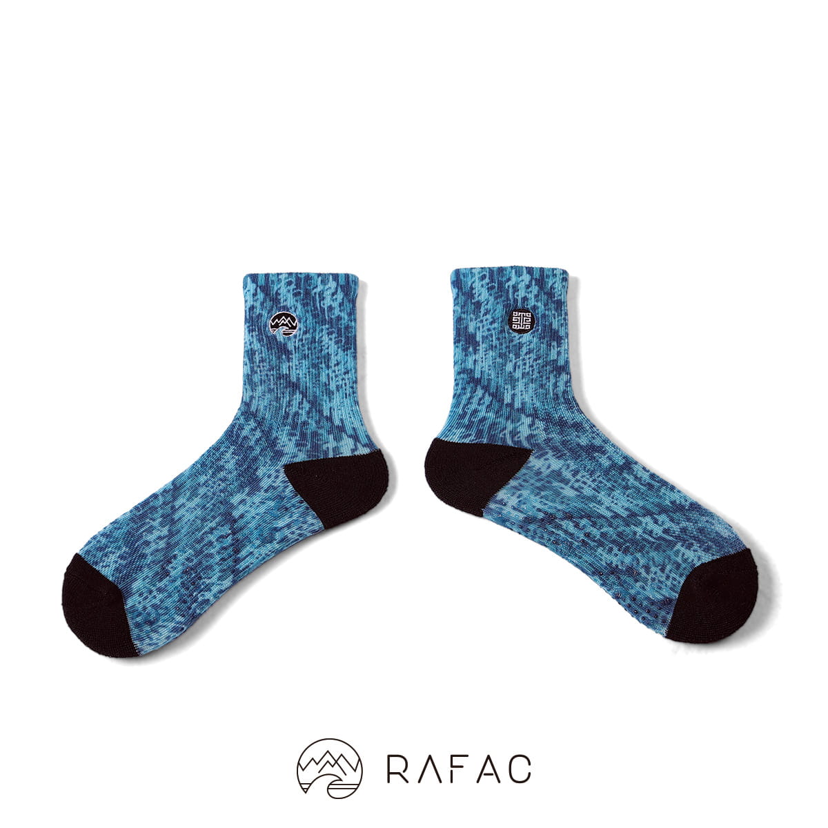 【RAFAC】故宮x RAFAC咖啡紗機能動動童襪-快雪時晴帖-晴天藍 0