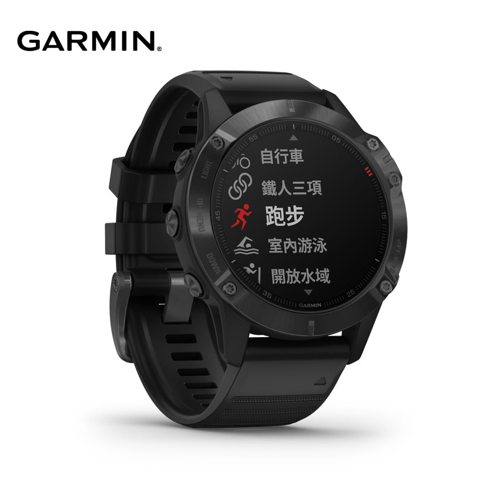 【GARMIN】fenix 6 石墨灰DLC錶圈搭配黑色錶帶 0