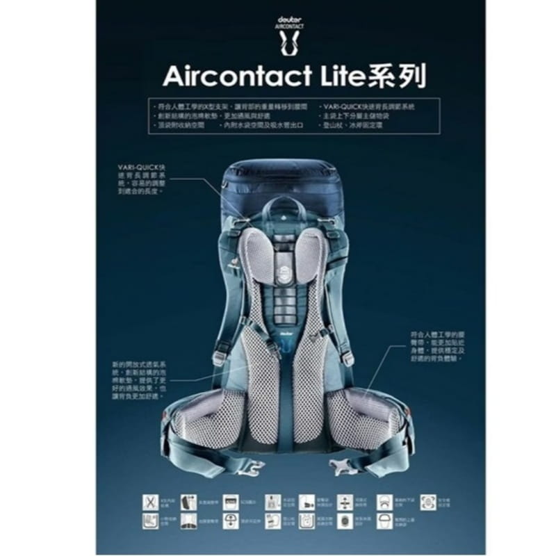 (登山屋)Deuter 拔熱式透氣背包 橄欖綠Aircontact 65+10L 3320521 4