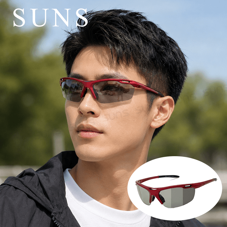【suns】MIT變色偏光太陽眼鏡 輕量紅框 抗UV 【21743】 0