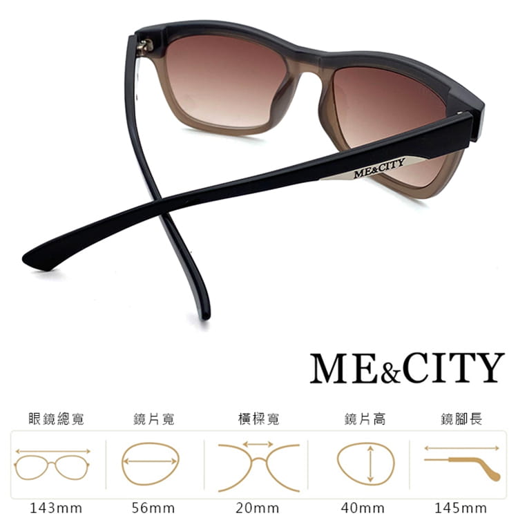 【ME&CITY】 義式戀語雙色太陽眼鏡 抗UV (ME 120026 C201) 10