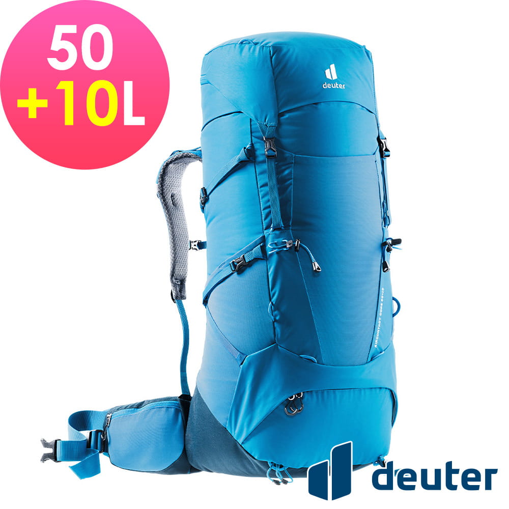 deuter 德國AIRCONTACT CORE拔熱式透氣背包50+10L(3350322藍 0