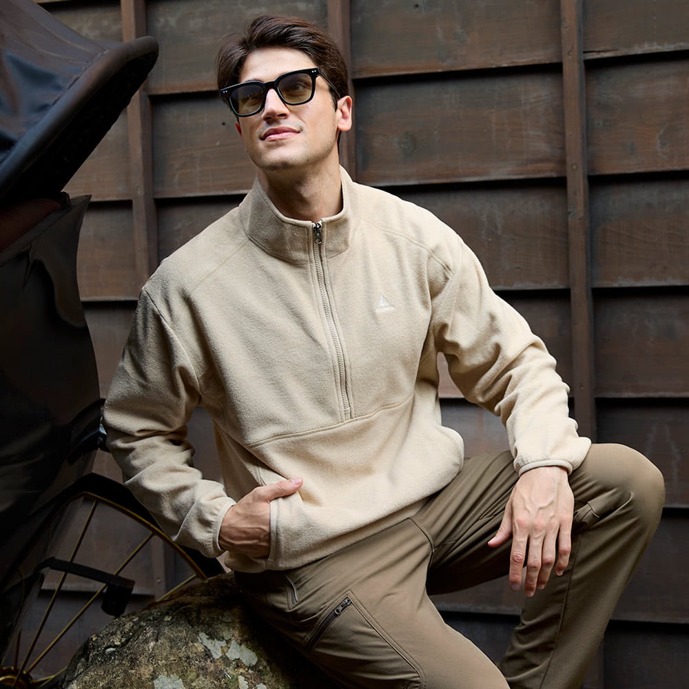 男款SOLAR-FLEECE保暖拉鍊衫/刷毛保暖衫(A1PS2558M/刷毛保暖/都會休閒) 3