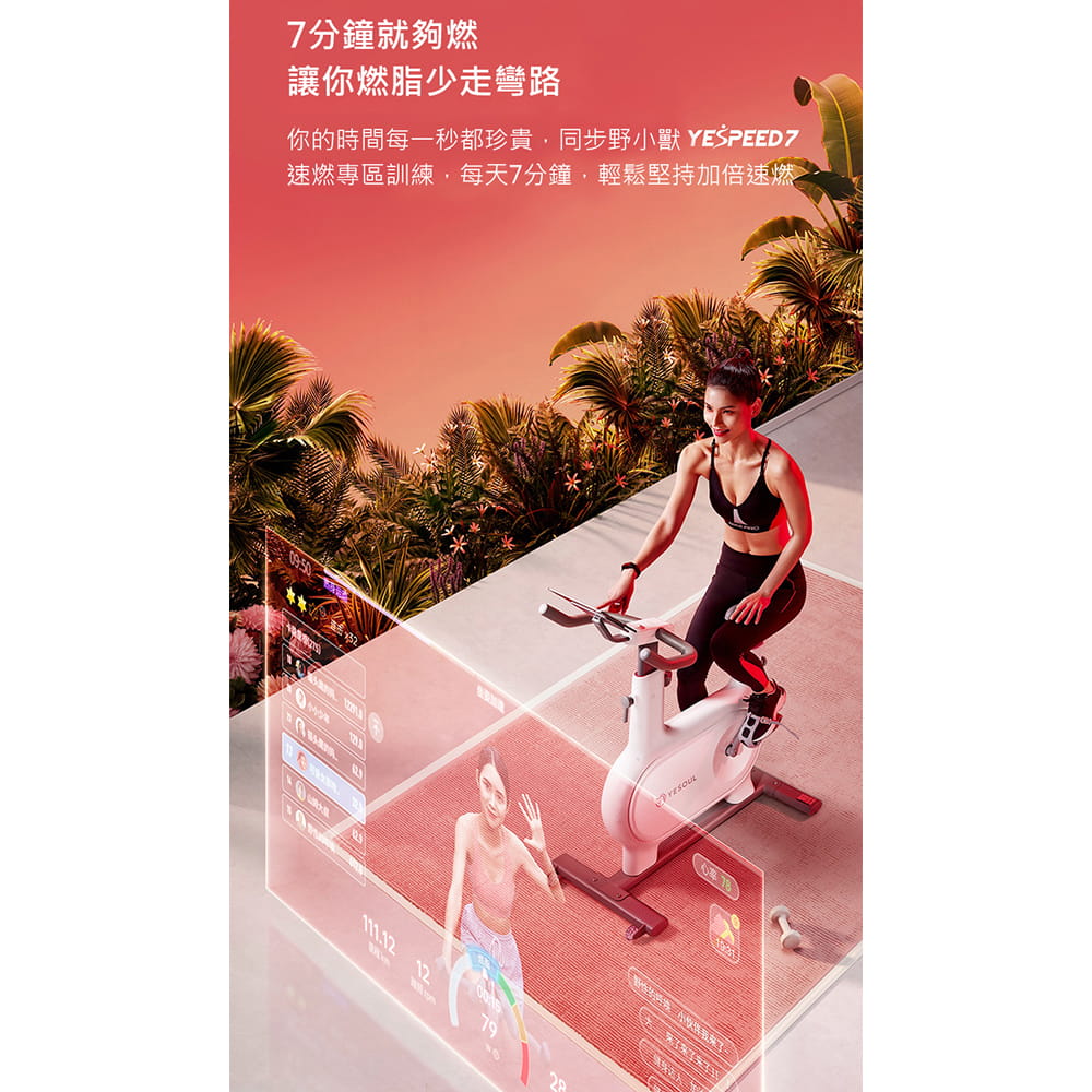 【X-BIKE晨昌】YESOUL 野小獸 新一代速燃超靜音磁控小白駒飛輪車 M2M贈一個月免費課程】 5