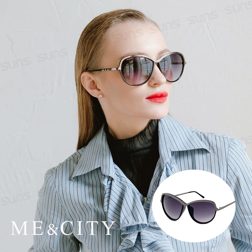 【ME&CITY】 巴黎香榭經典太陽眼鏡 抗UV (ME 120018 L000) 0