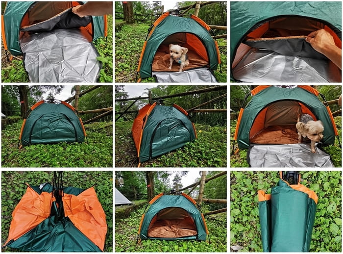 寵物速開帳篷自動型可折疊 附睡墊 防雨防曬 1