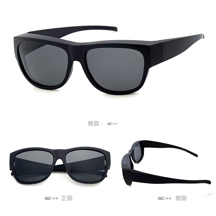 【suns】時尚霧黑框經典黑灰 偏光太陽眼鏡 抗UV400 (可套鏡) 5