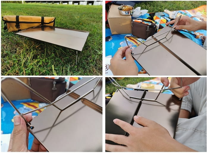 迷你折疊桌單人鋁板桌便攜登山騎行野營燒烤桌 2