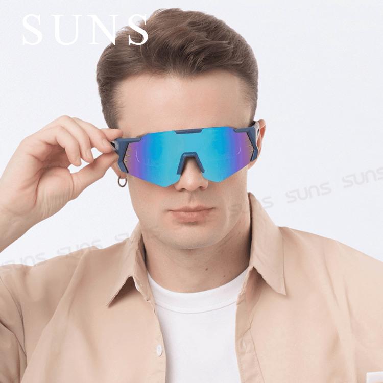 【suns】運動偏光太陽眼鏡 含內視鏡 藍框藍水銀 REVO電鍍 抗UV400 3