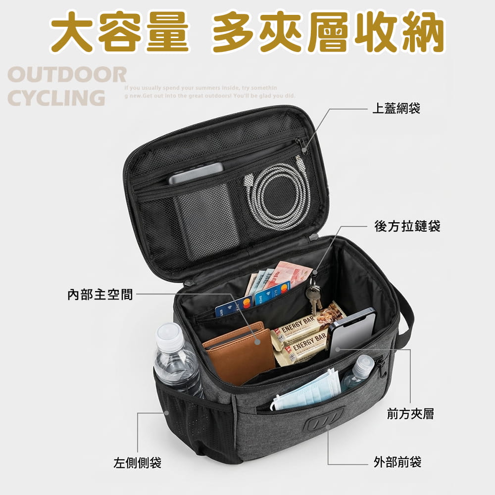 【DIBOTE】 迪伯特 自行車前掛包 防水觸控手機袋 附肩背帶 防震大容量 車把包 2