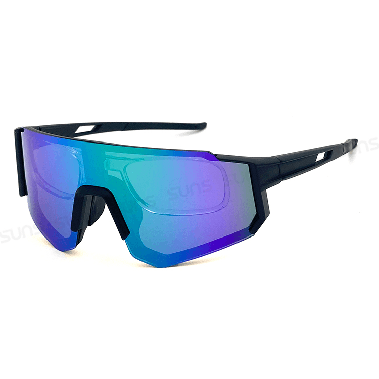 【suns】運動偏光太陽眼鏡 含內視鏡 黑框綠水銀 REVO電鍍 抗UV400 S160 11