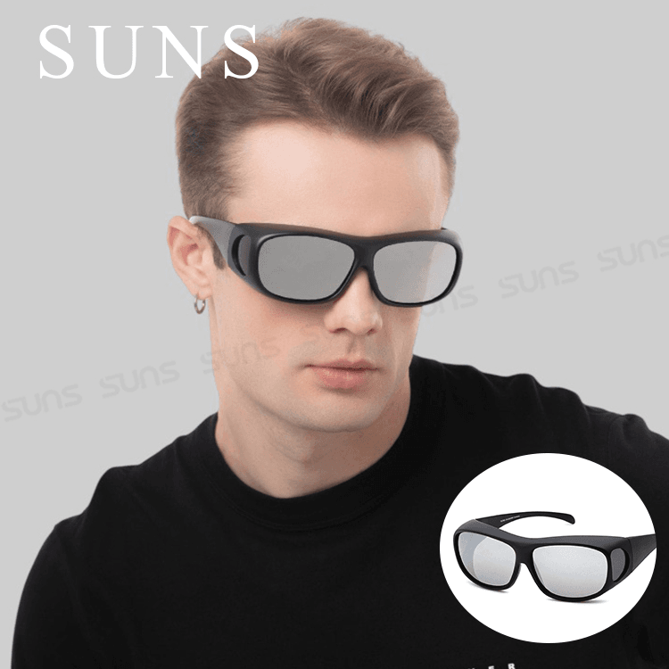 【suns】MIT包覆式偏光太陽眼鏡 白水銀 抗UV400 (可套鏡) 0